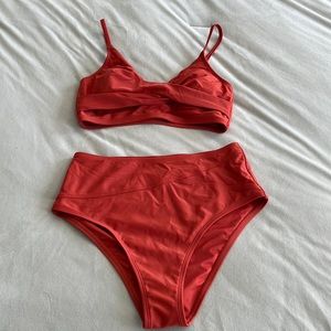 Cupshe burnt orange high waisted bikini